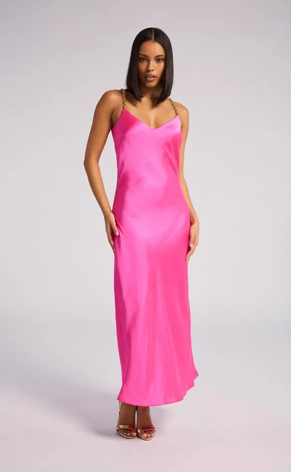 Generation Love Clothing Dresses Women Monica Satin Maxi Dress Hot Pink