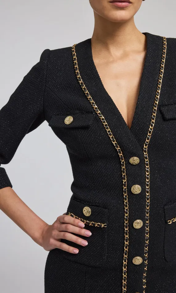 Generation Love Clothing Dresses Women Sandrine Tweed Dress Black