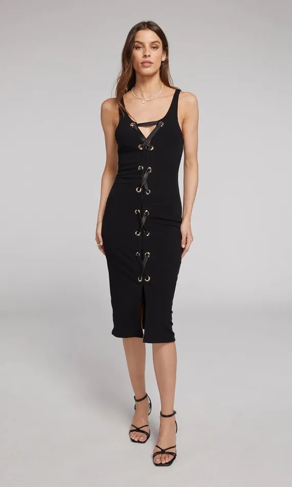 Generation Love Clothing Dresses Women Savannah LaceUp Dress Black