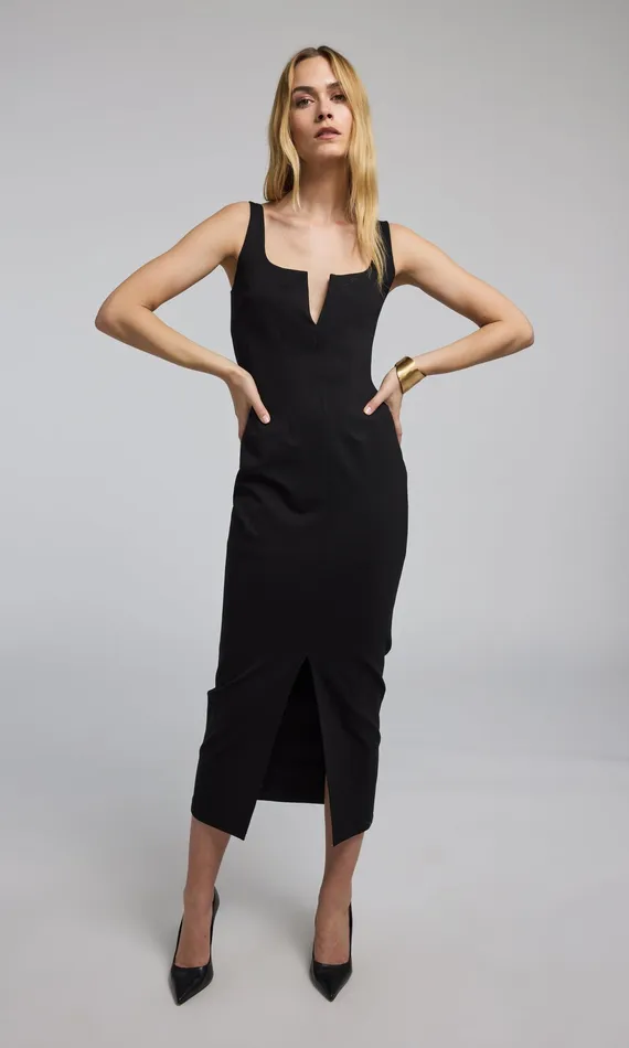 Generation Love Clothing Dresses Women Yolanda Ponte Midi Dress Black