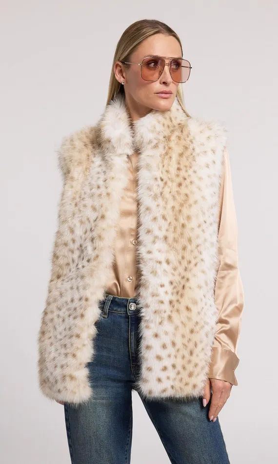 Generation Love Clothing Outerwear Women Mimi Leopard Faux Fur Vest Snow Leopard Generation Love Clothing Outerwear Women Mimi Leopard Faux Fur Vest Snow Leopard