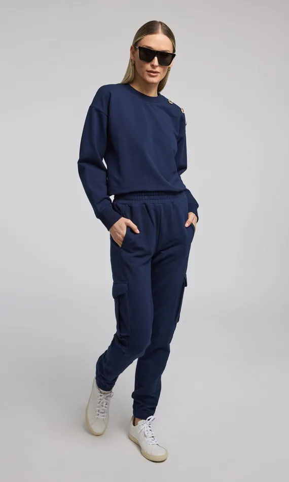 Generation Love Clothing Pants Women Chandra Fleece Sweatpants French Navy