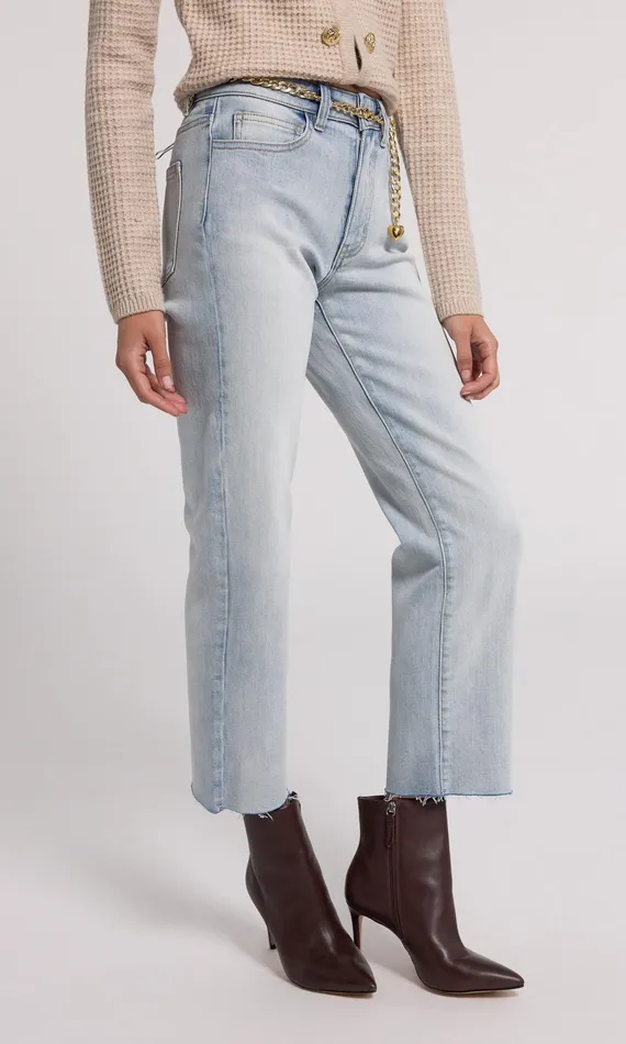 Generation Love Clothing Pants Women Jordy Chain Belted Jeans Ice Blue