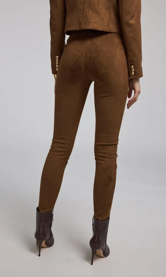 Generation Love Clothing Pants Women Lennon Belted Vegan Suede Legging Caramel