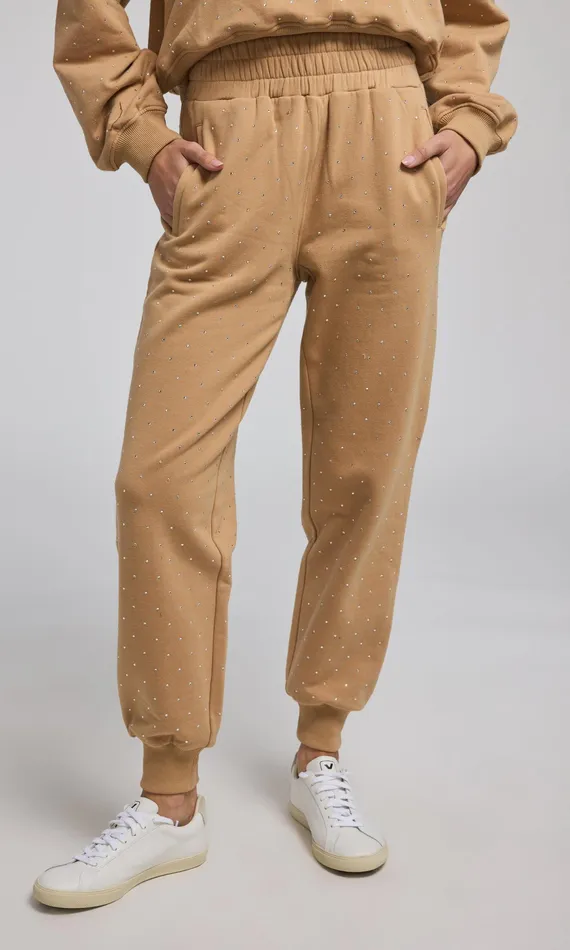 Generation Love Clothing Pants Women Ruel Crystal Sweatpants Camelclear