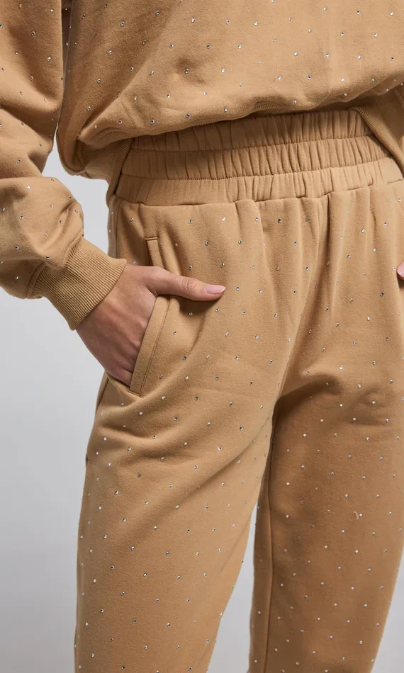 Generation Love Clothing Pants Women Ruel Crystal Sweatpants Camelclear