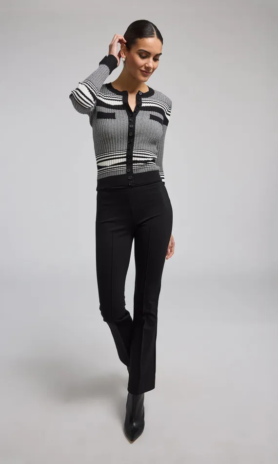 Generation Love Clothing Sweaters and Sweatshirts Women Beatrix Ribbed Cardigan Whiteblack