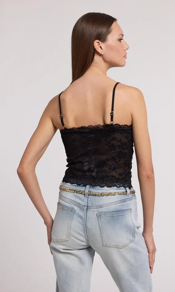 Generation Love Clothing Tops Women Odilla Lace Cami Black Beige