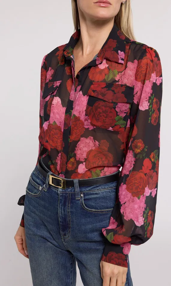 Generation Love Clothing Tops Women Oslo Floral Shirt Floral Fantasy Red