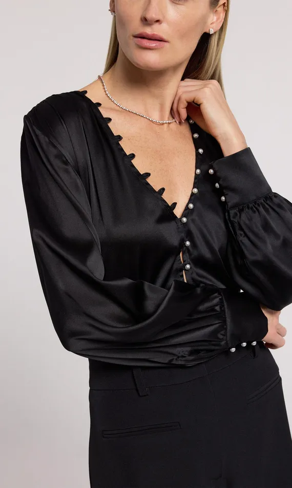 Generation Love Clothing Tops Women Tasmina Blouse Black