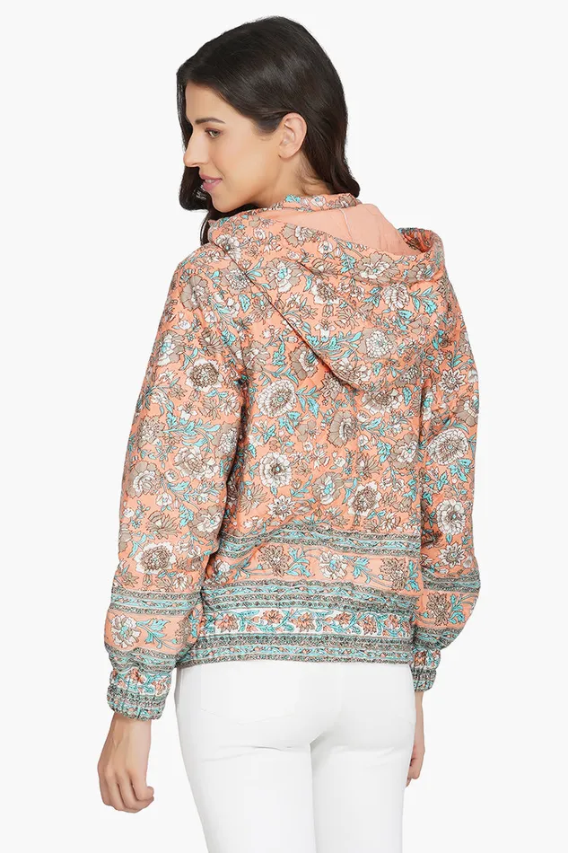 Georgia Peach Floral Bomber Jacket Georgia Peach Floral Bomber Jacket