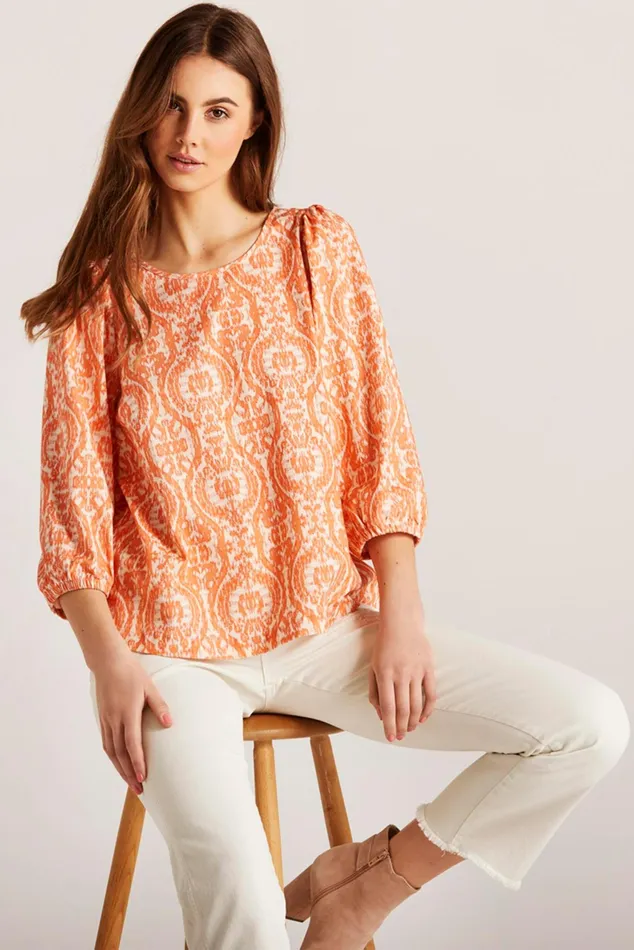GEORGIE BLOUSE 14961 441 Orange 441 Women IN FRONT BLOUSES SHIRTS