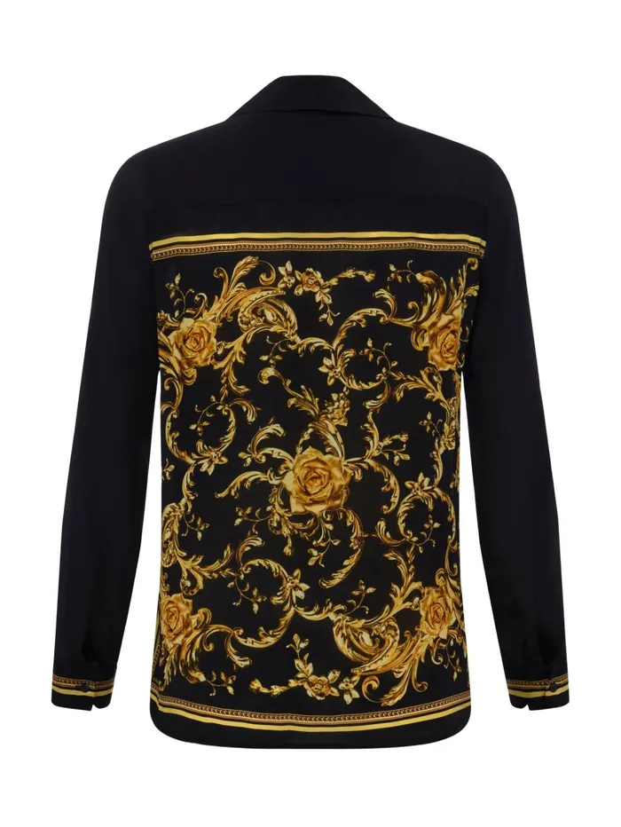 Gio Silk Blouse Blackgold Barocco Swirl Scarf Women L039Agence Blouses and Tops Gio Silk Blouse Blackgold Barocco Swirl Scarf Women L039Agence Blouses and Tops