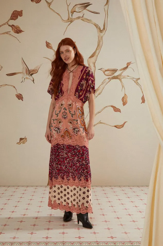 Glam Tapestry Burgundy Laces Short Sleeve Maxi Dress Women FARM Rio Maxi Dresses Glam Tapestry Burgundy Laces Short Sleeve Maxi Dress Women FARM Rio Maxi Dresses