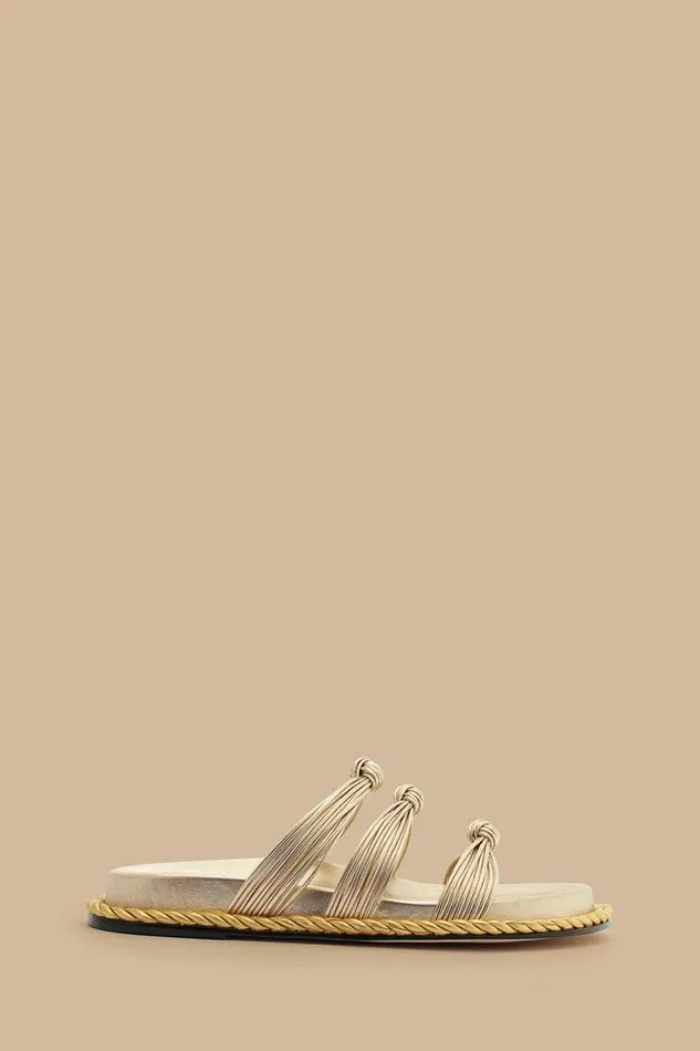 Gold Knot Slide Sandal Women FARM Rio Sandals