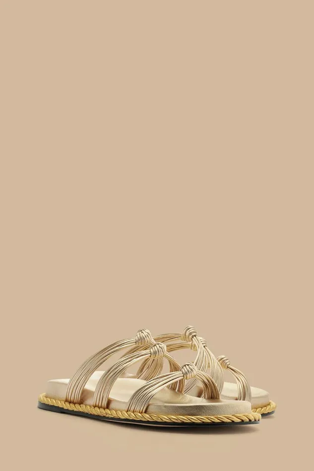 Gold Knot Slide Sandal Women FARM Rio Sandals Gold Knot Slide Sandal Women FARM Rio Sandals