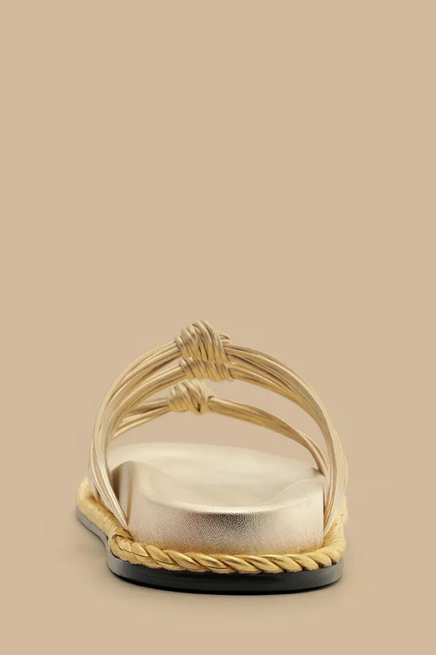 Gold Knot Slide Sandal Women FARM Rio Sandals Gold Knot Slide Sandal Women FARM Rio Sandals