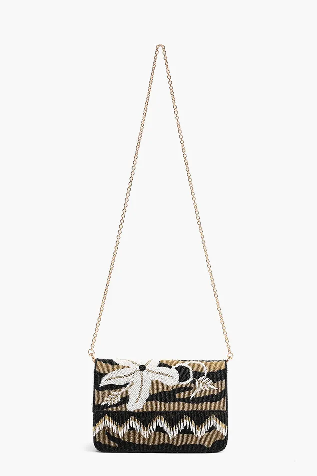 Golden Glam Floral Fringed Crossbody Bag Golden Glam Floral Fringed Crossbody Bag