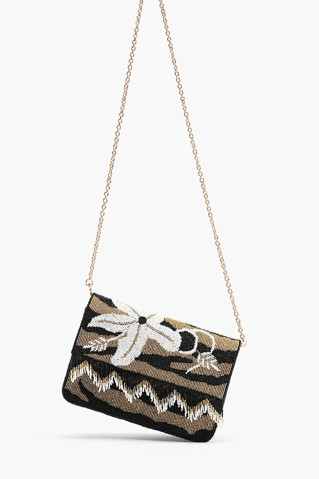 Golden Glam Floral Fringed Crossbody Bag Golden Glam Floral Fringed Crossbody Bag
