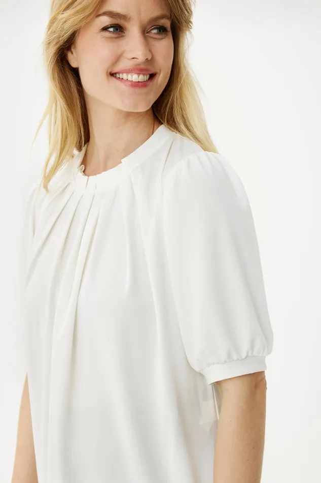 GRAZIA BLOUSE 14852 020 Off White Women IN FRONT TOPS TSHIRTS