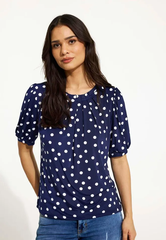 GRAZIA BLOUSE 16570 590 Dark Blue 590 Women IN FRONT BLOUSES SHIRTS