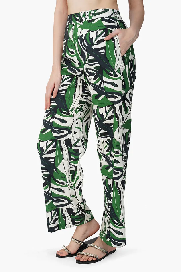 Green Birch Tropical Printed Pants Green Birch Tropical Printed Pants