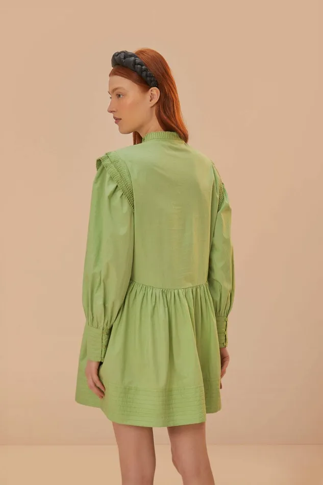 Green Open Yoke Mini Dress Women FARM Rio Mini Dresses Green Open Yoke Mini Dress Women FARM Rio Mini Dresses
