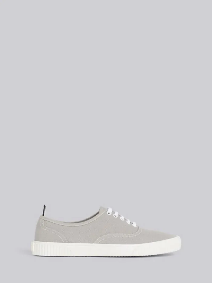 Grey Cotton Canvas Heritage Sneaker Dark Grey Men Thom Browne Sneakers