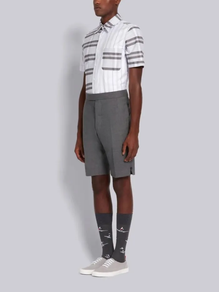 Grey Cotton Canvas Heritage Sneaker Dark Grey Men Thom Browne Sneakers Grey Cotton Canvas Heritage Sneaker Dark Grey Men Thom Browne Sneakers