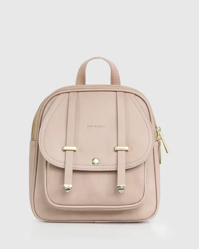 Handbags Camila Leather Backpack 8211 Dusty Pink Belle and Bloom Women