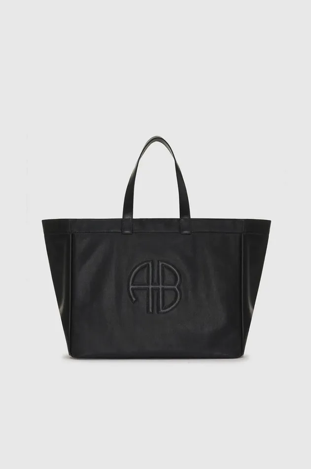 Handbags Women ANINE BING Large Rio Tote 8211 Black Recycled Leather