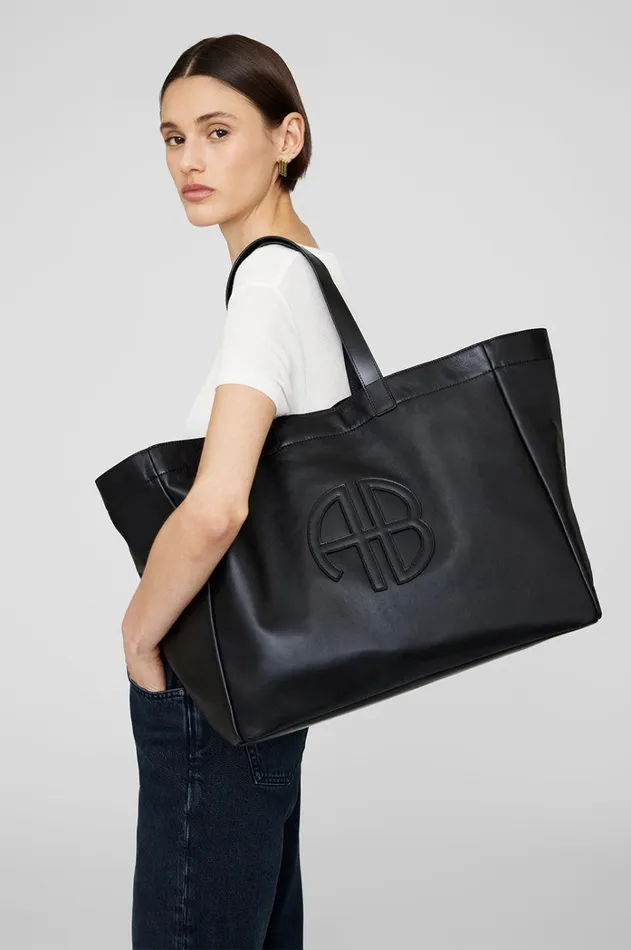 Handbags Women ANINE BING Large Rio Tote 8211 Black Recycled Leather