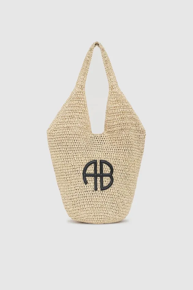 Handbags Women ANINE BING Small Leah Hobo 8211 Natural With Black