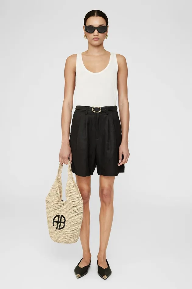 Handbags Women ANINE BING Small Leah Hobo 8211 Natural With Black