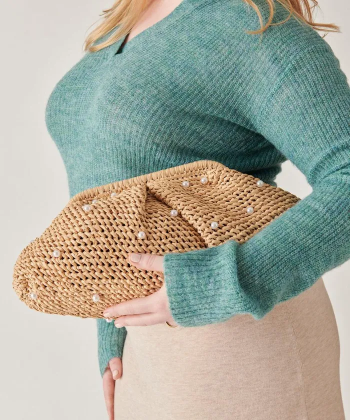 Handbags Women Dolce Vita Crissy Clutch Natural Pearl Raffia