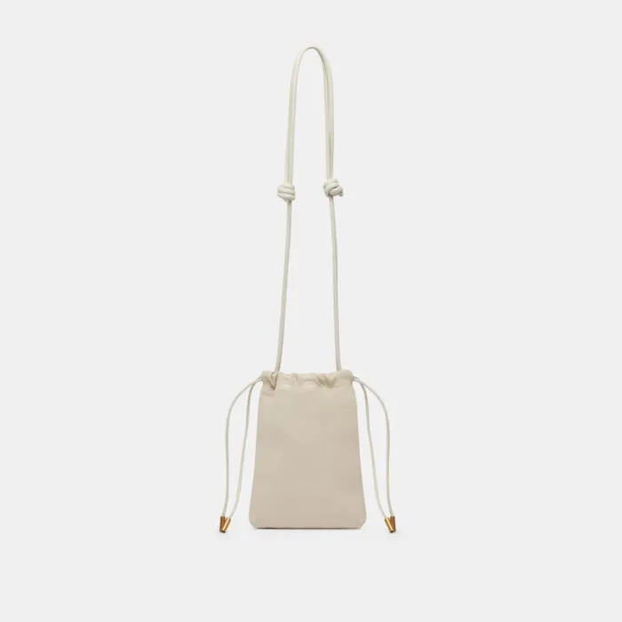 Handbags Women Dolce Vita Evie Crossbody Pouch Ivory Pebble Leather