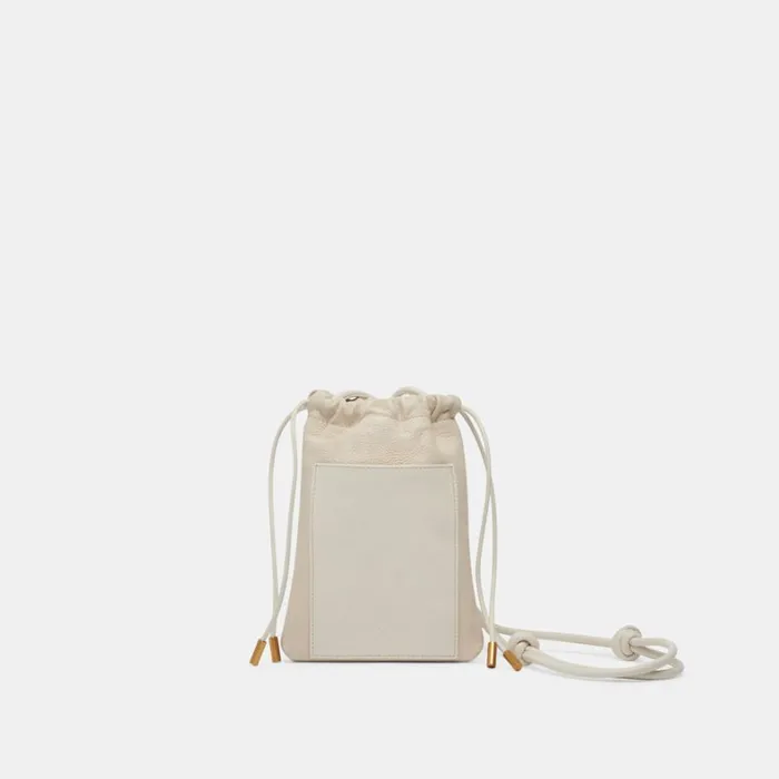 Handbags Women Dolce Vita Evie Crossbody Pouch Ivory Pebble Leather