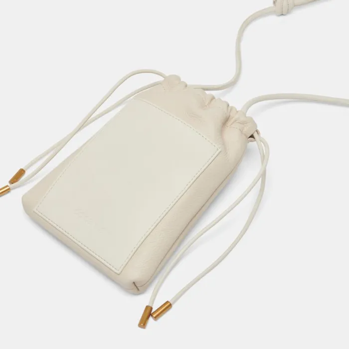Handbags Women Dolce Vita Evie Crossbody Pouch Ivory Pebble Leather