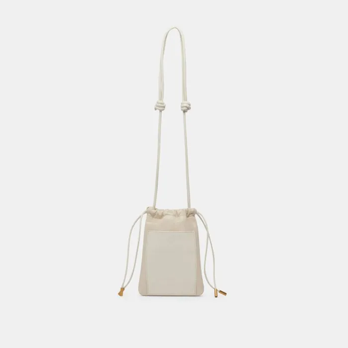Handbags Women Dolce Vita Evie Crossbody Pouch Ivory Pebble Leather