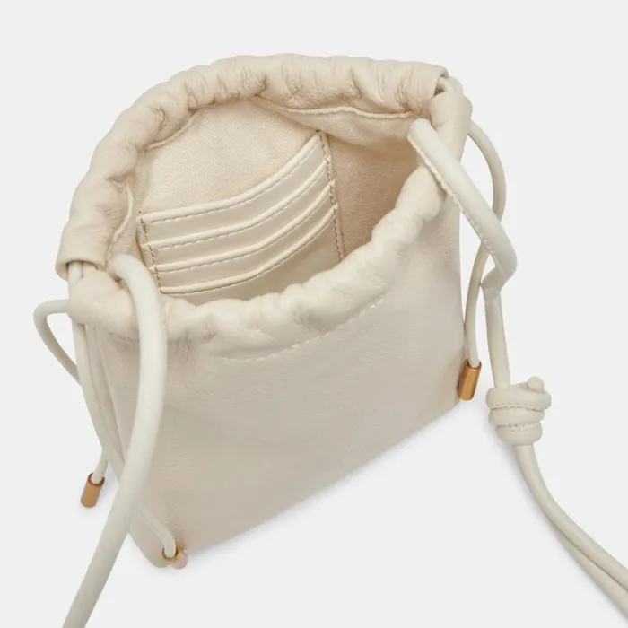 Handbags Women Dolce Vita Evie Crossbody Pouch Ivory Pebble Leather