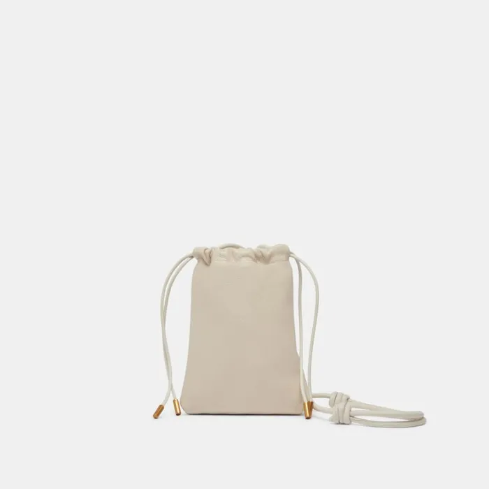 Handbags Women Dolce Vita Evie Crossbody Pouch Ivory Pebble Leather