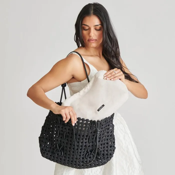 Handbags Women Dolce Vita Logan Tote Black Woven