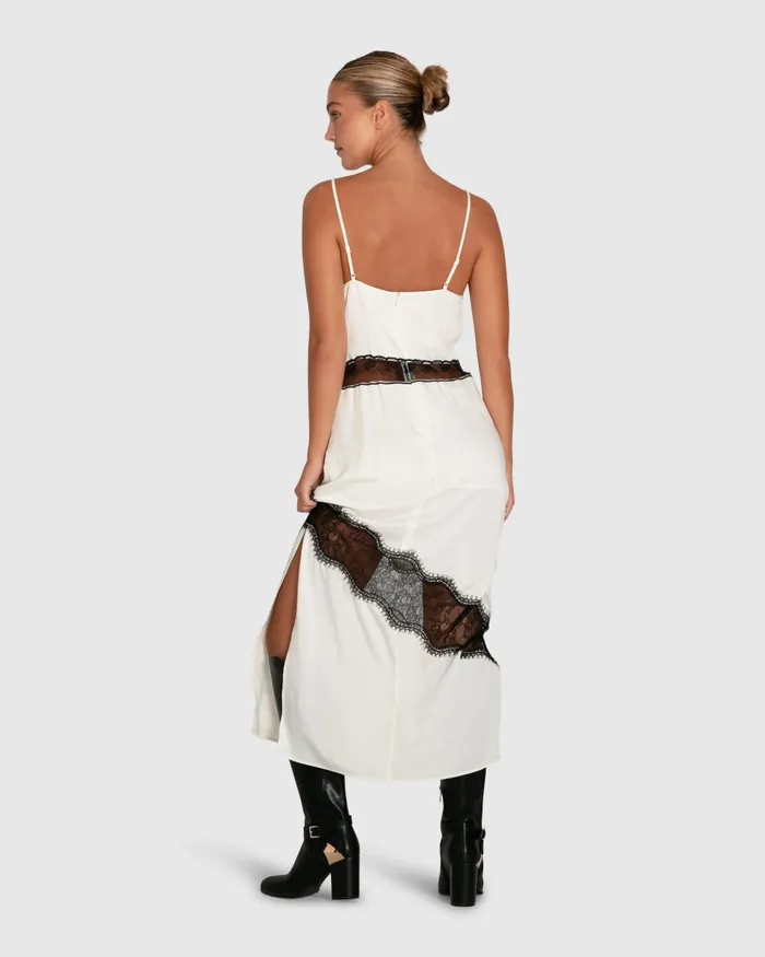 Heavenly Bodies Lace Slip Dress 8211 WhiteBlack Women Dresses Belle and Bloom