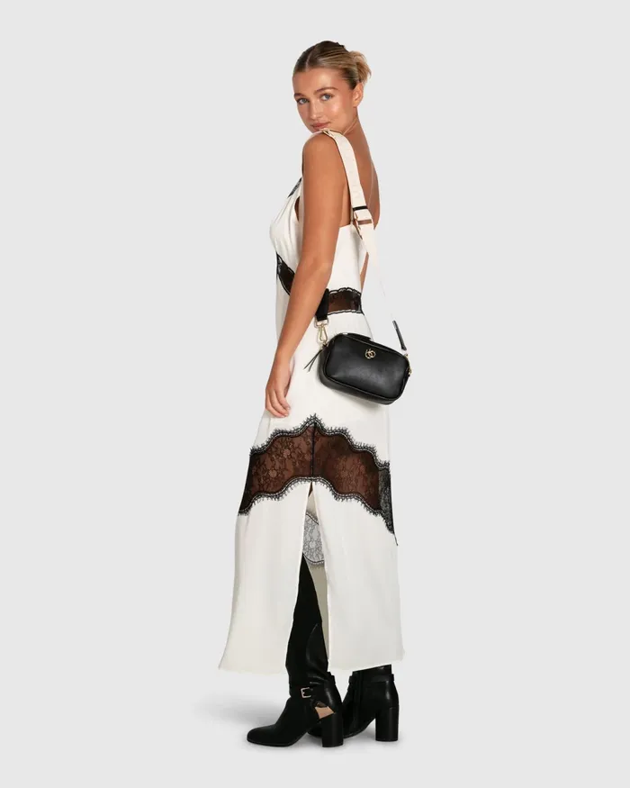 Heavenly Bodies Lace Slip Dress 8211 WhiteBlack Women Dresses Belle and Bloom
