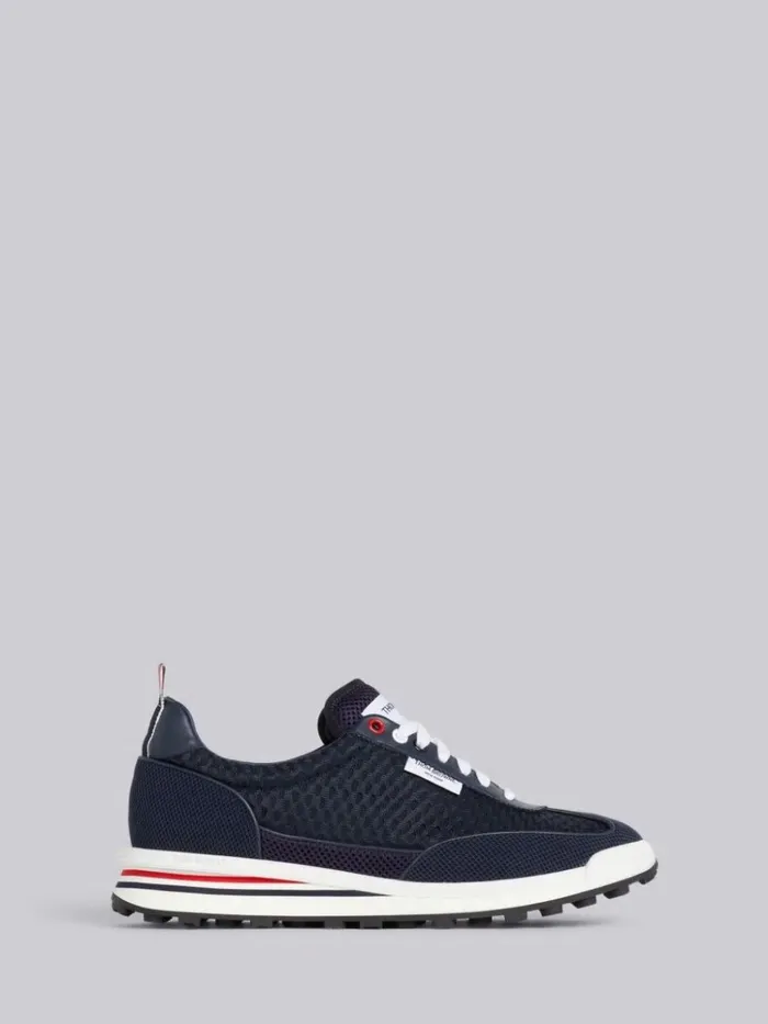 Heavy Athletic Mesh Tech Runner Navy Men Thom Browne Sneakers