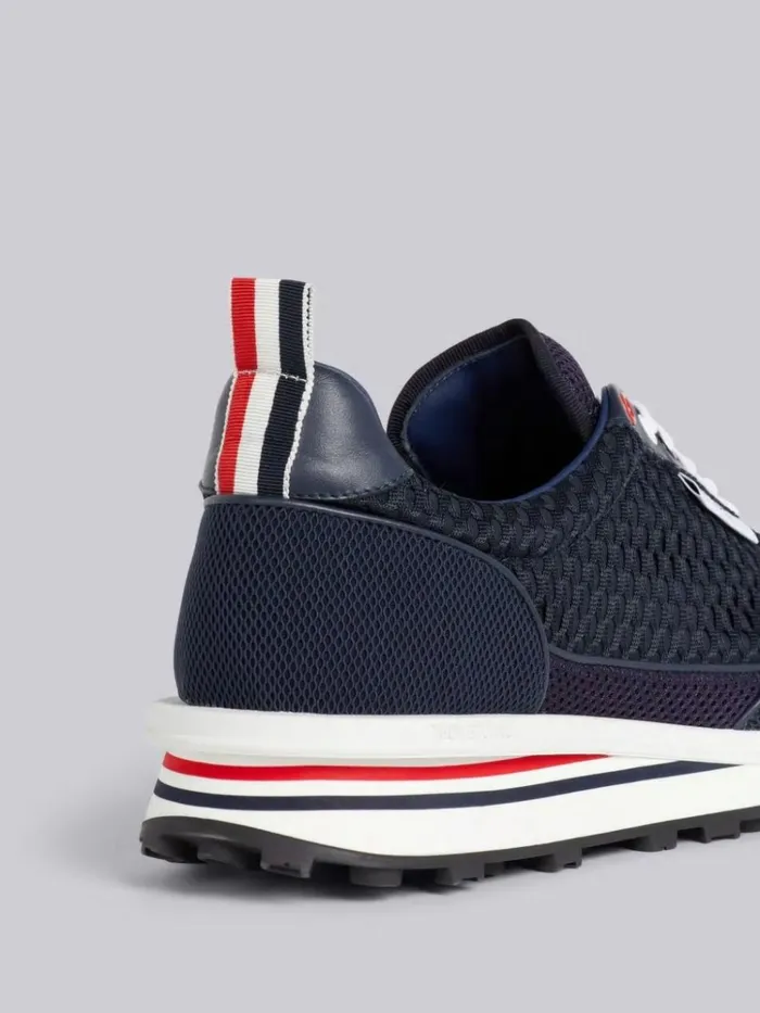 Heavy Athletic Mesh Tech Runner Navy Men Thom Browne Sneakers