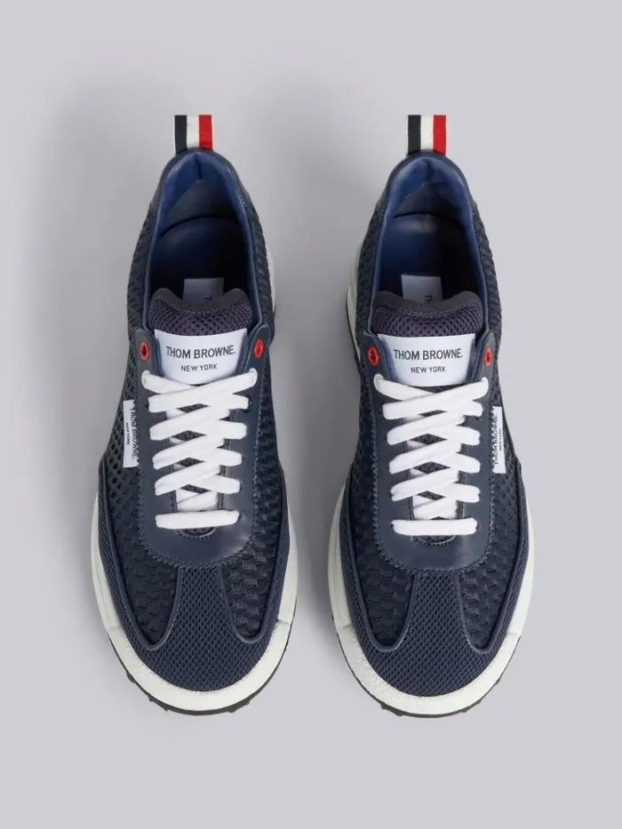 Heavy Athletic Mesh Tech Runner Navy Men Thom Browne Sneakers
