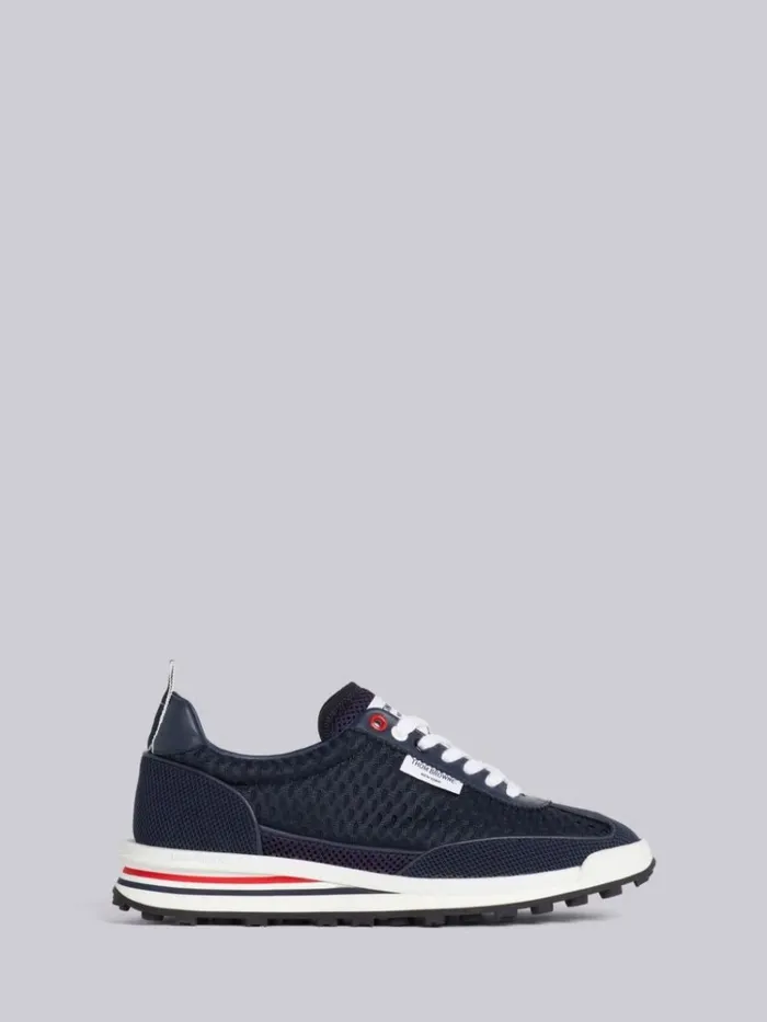 Heavy Athletic Mesh Tech Runner Navy Women Thom Browne Sneakers