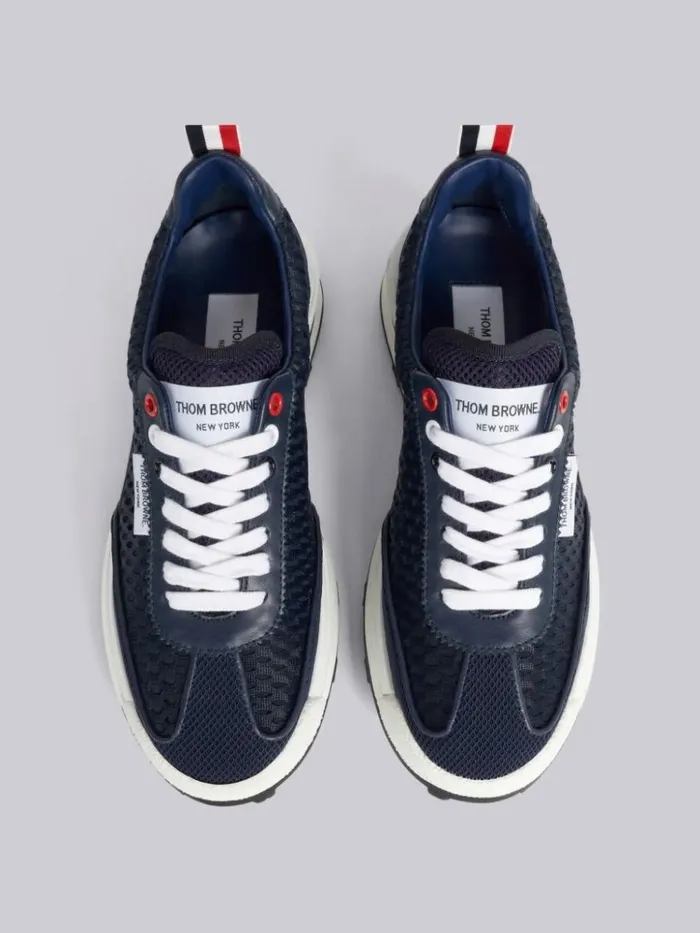 Heavy Athletic Mesh Tech Runner Navy Women Thom Browne Sneakers