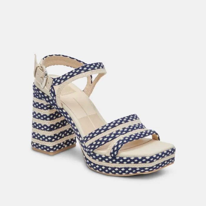 Heels Women Dolce Vita Arnela Heels Navy Multi Woven